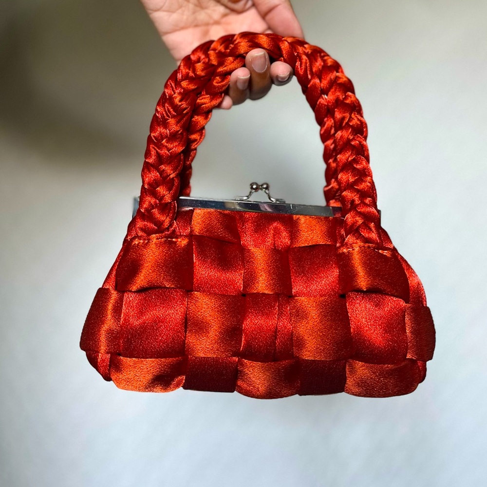 Orange braided bag